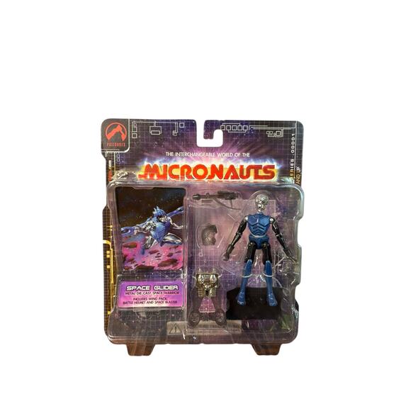 Palisades Micronauts Blue Space Glider Metal Die Cast Space Warrior 2002 Vintage - Picture 1 of 5